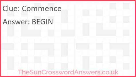 commences crossword clue